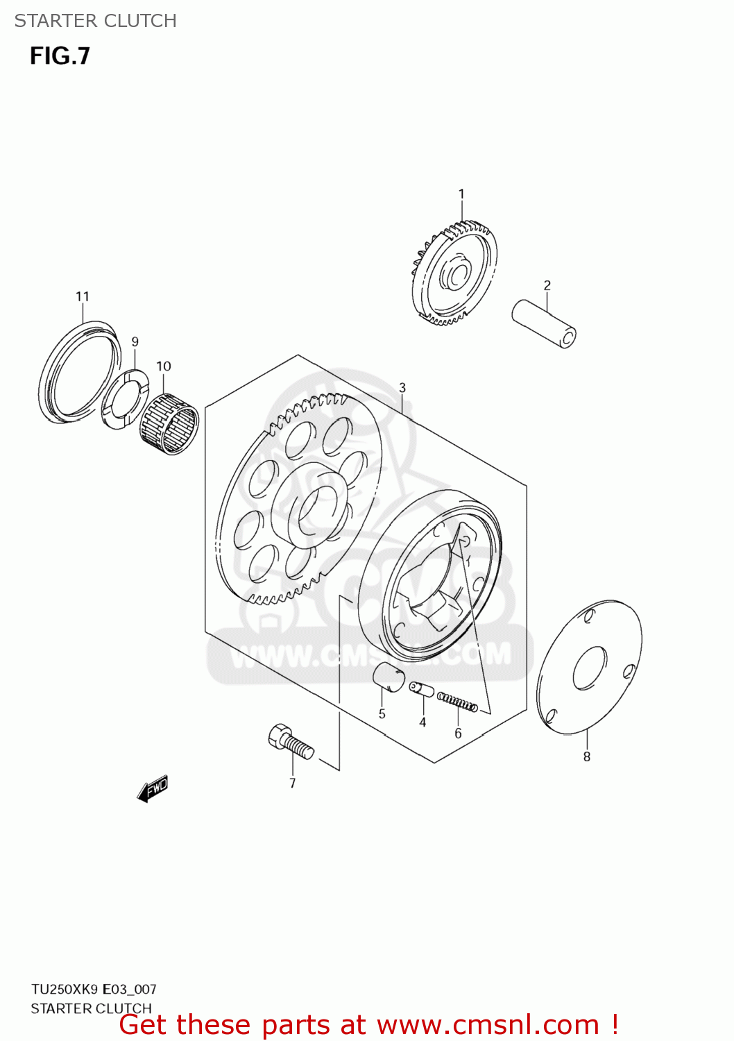 STARTER CLUTCH TU250X 2009 (K9) USA (E03)