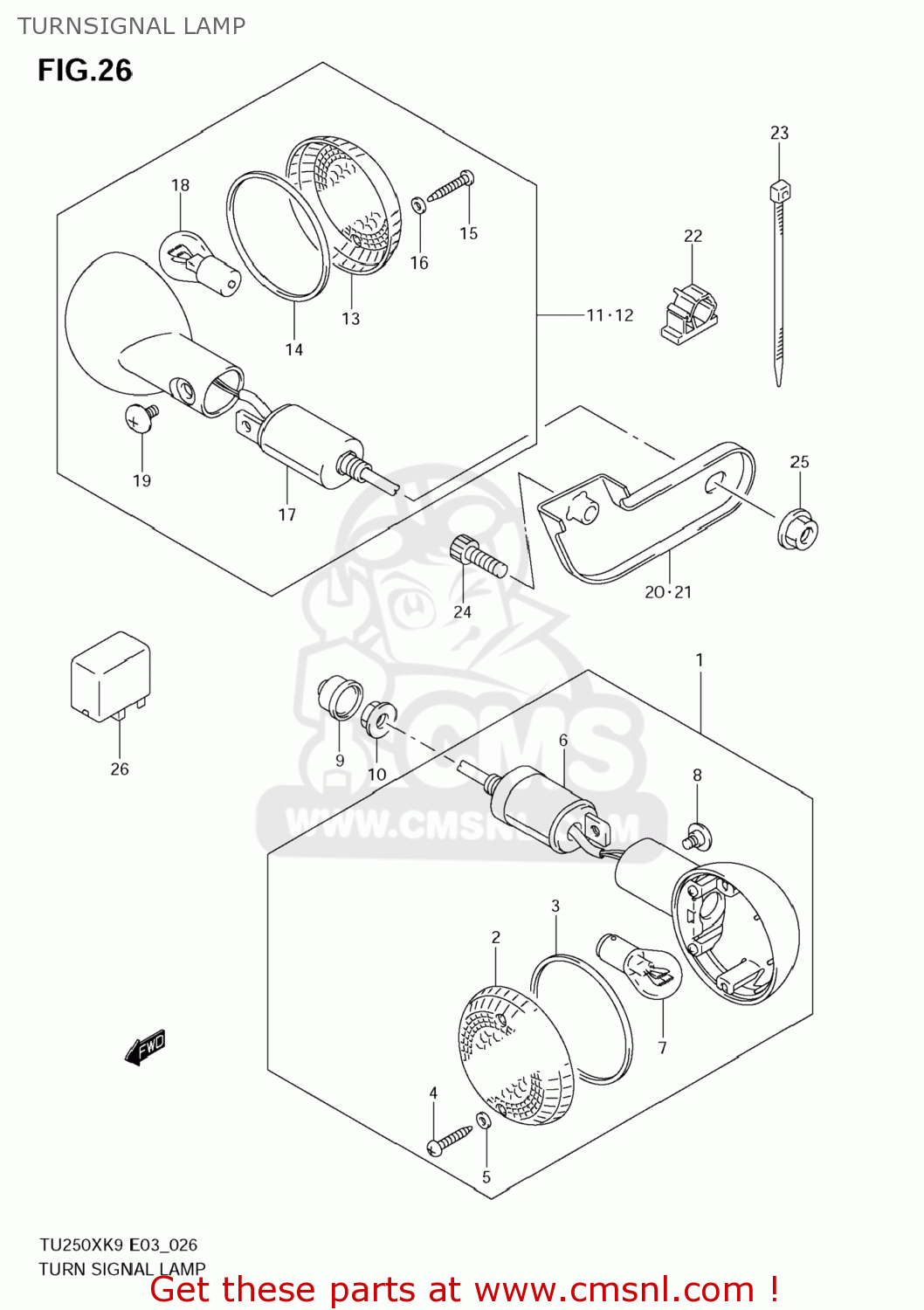 TURNSIGNAL LAMP TU250X 2009 (K9) USA (E03)