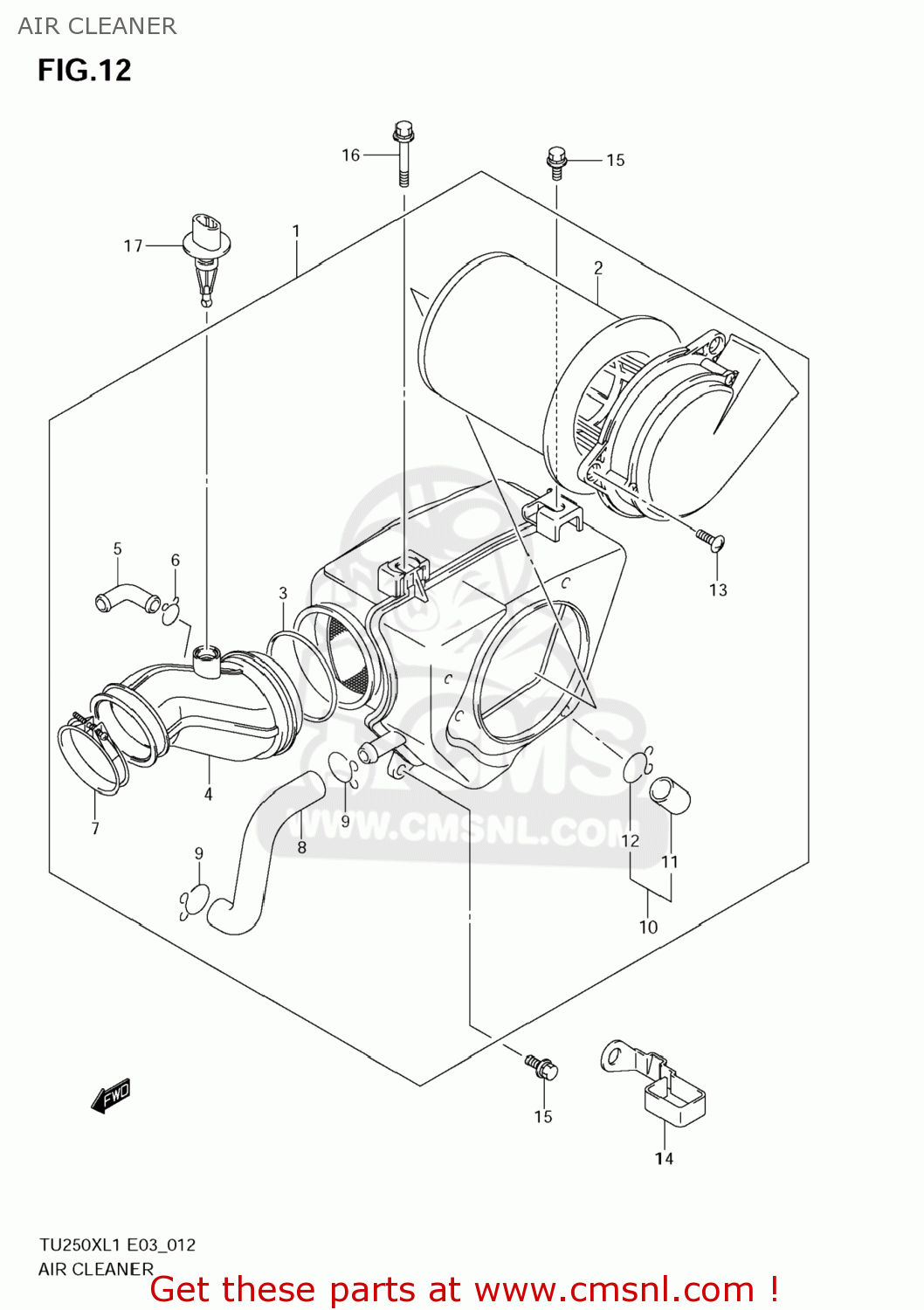 AIR CLEANER TU250X 2011 (L1) USA (E03)
