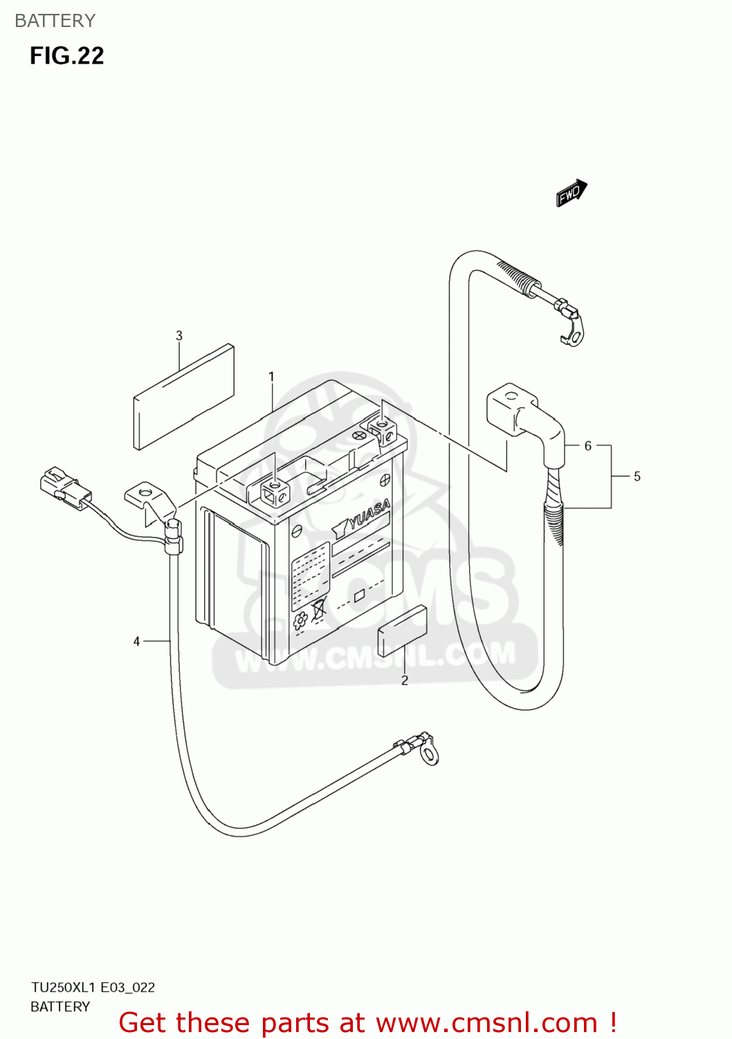 BATTERY TU250X 2011 (L1) USA (E03)