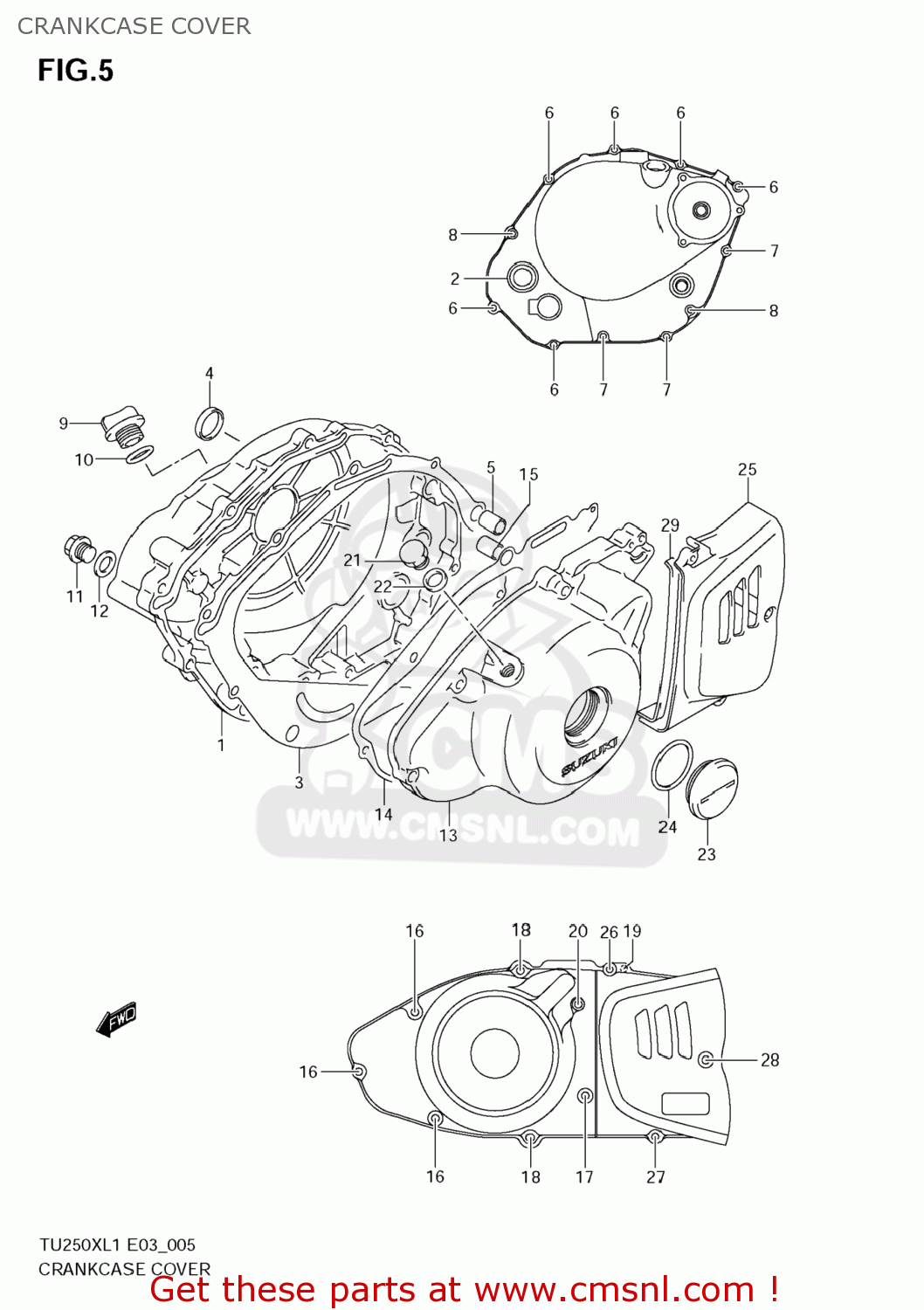CRANKCASE COVER TU250X 2011 (L1) USA (E03)