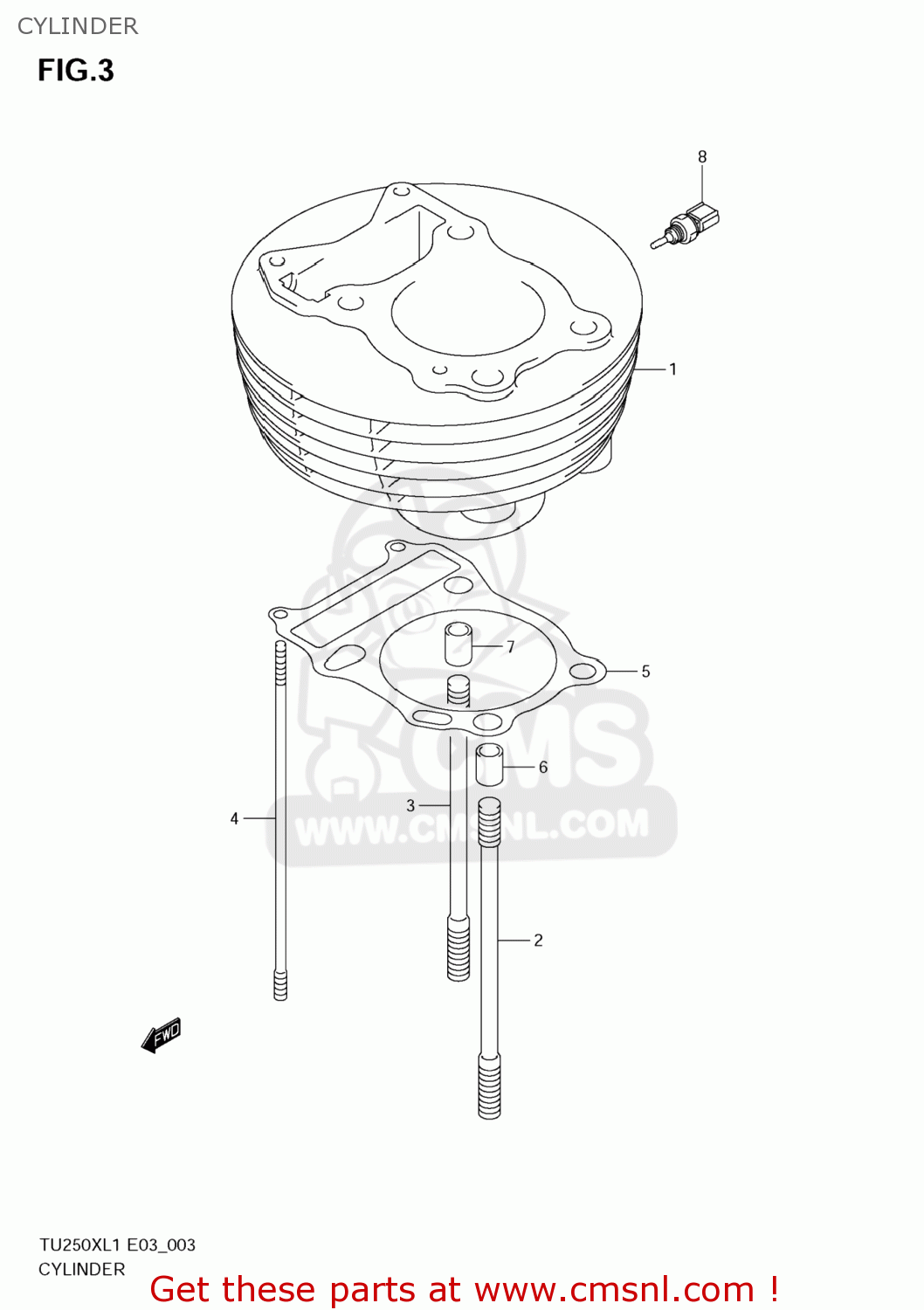 CYLINDER TU250X 2011 (L1) USA (E03)