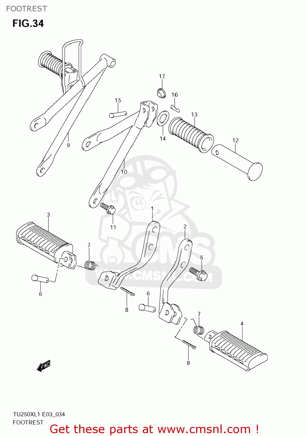 FOOTREST TU250X 2011 (L1) USA (E03)