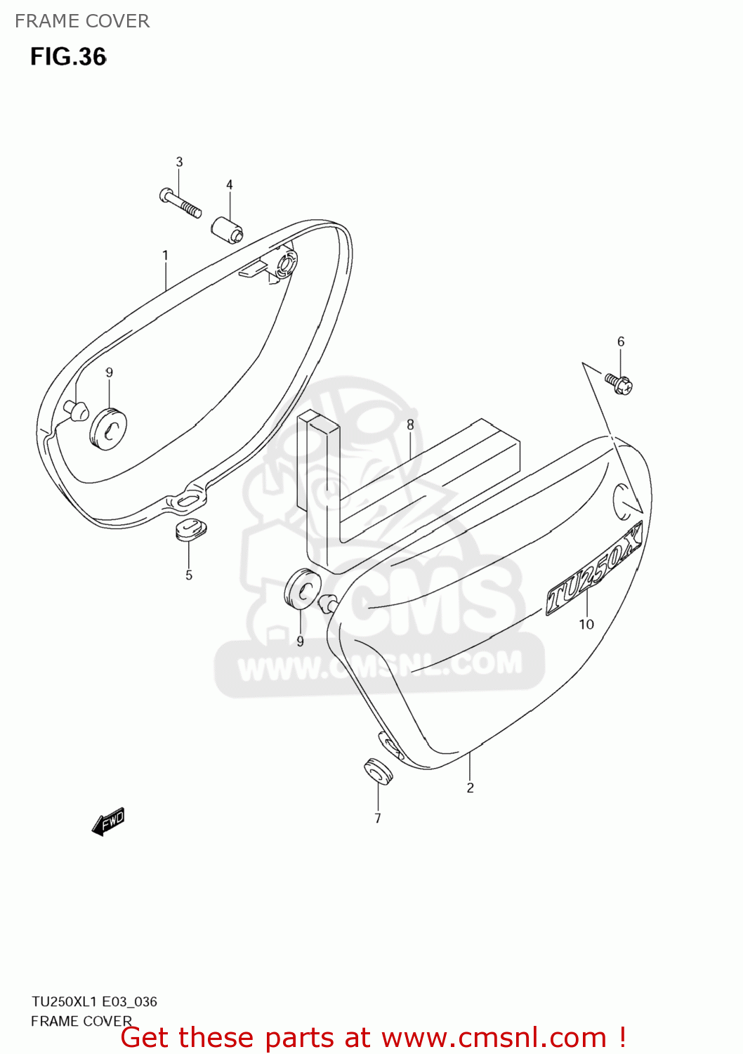 FRAME COVER TU250X 2011 (L1) USA (E03)