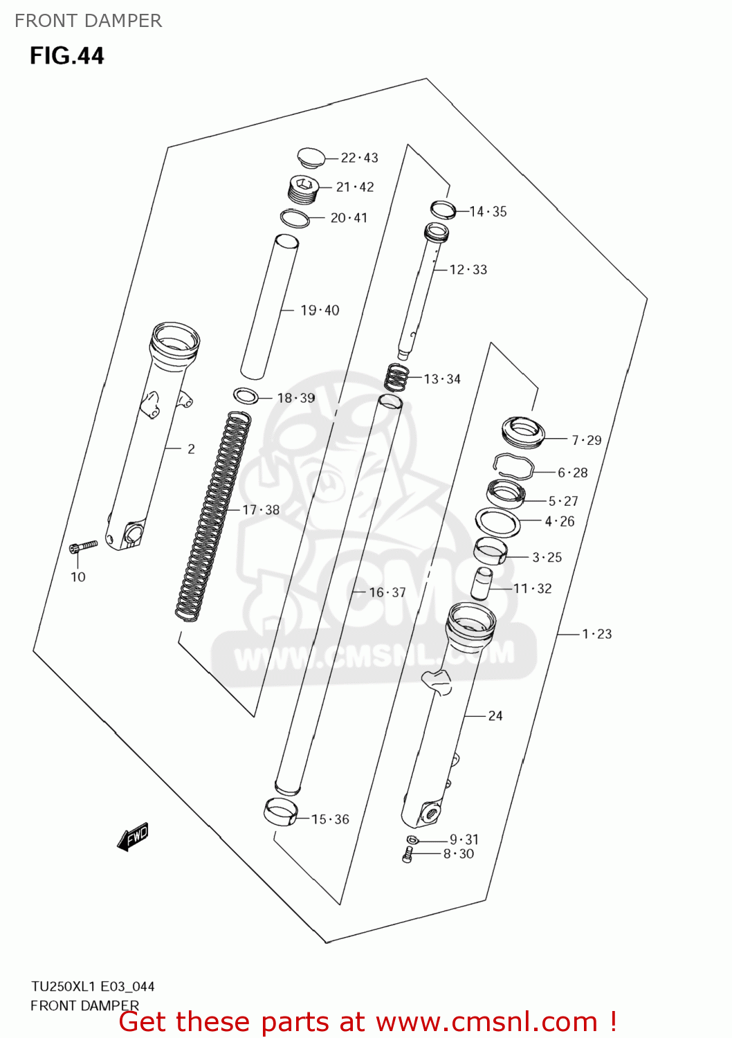FRONT DAMPER TU250X 2011 (L1) USA (E03)