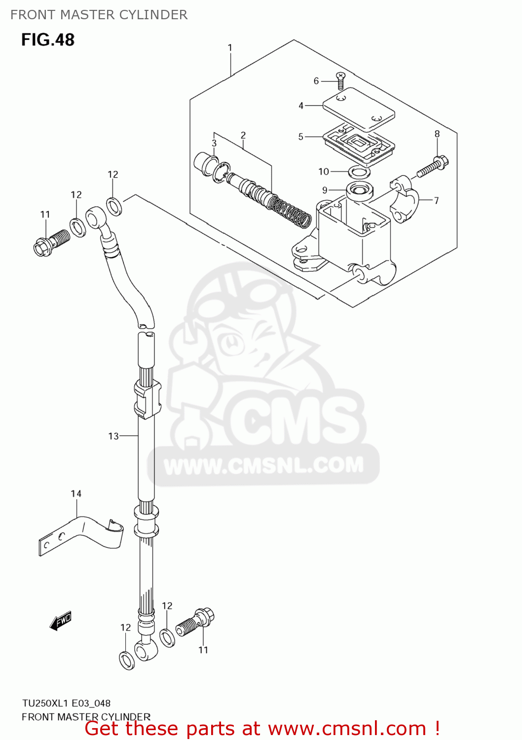 FRONT MASTER CYLINDER TU250X 2011 (L1) USA (E03)
