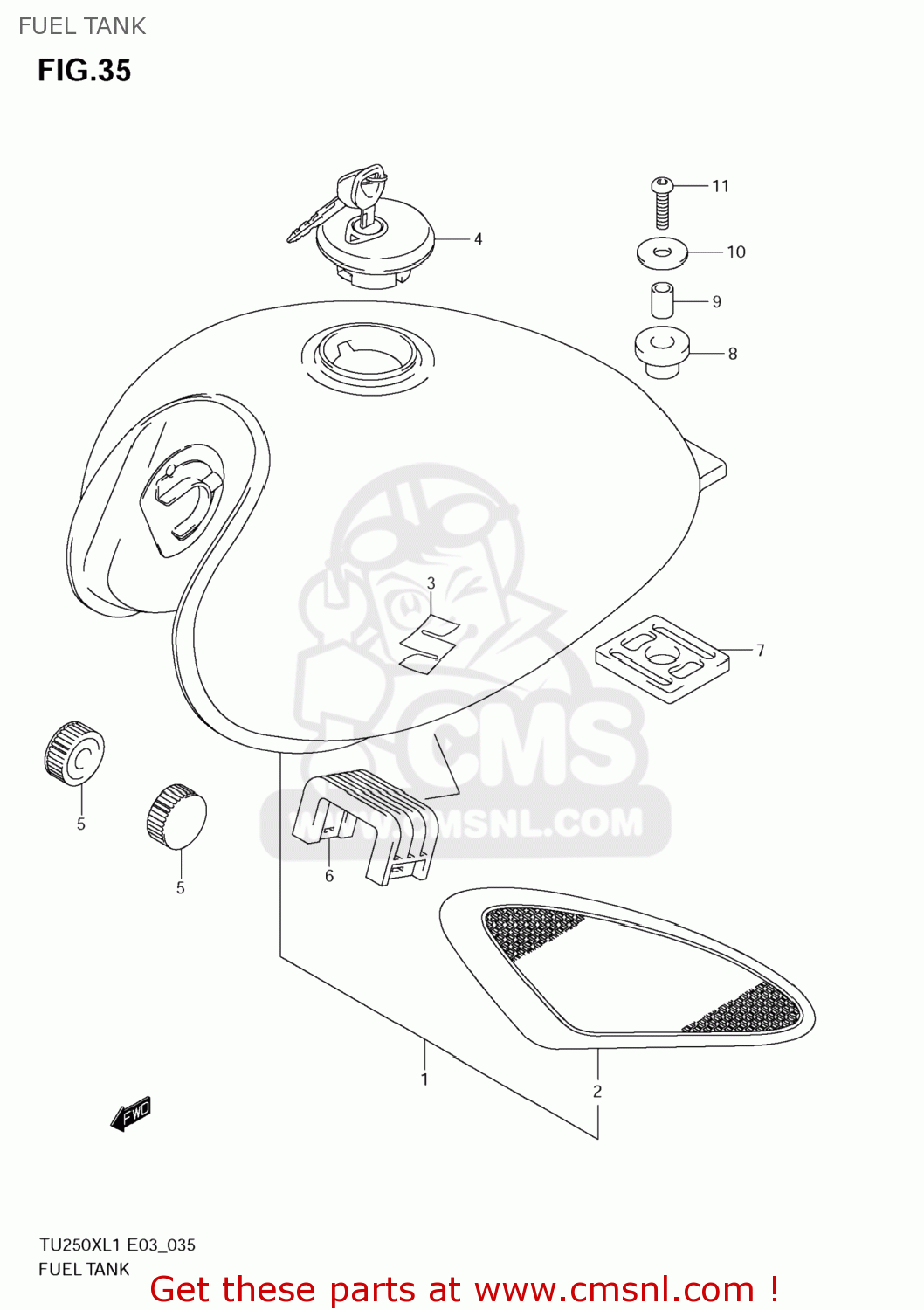 FUEL TANK TU250X 2011 (L1) USA (E03)