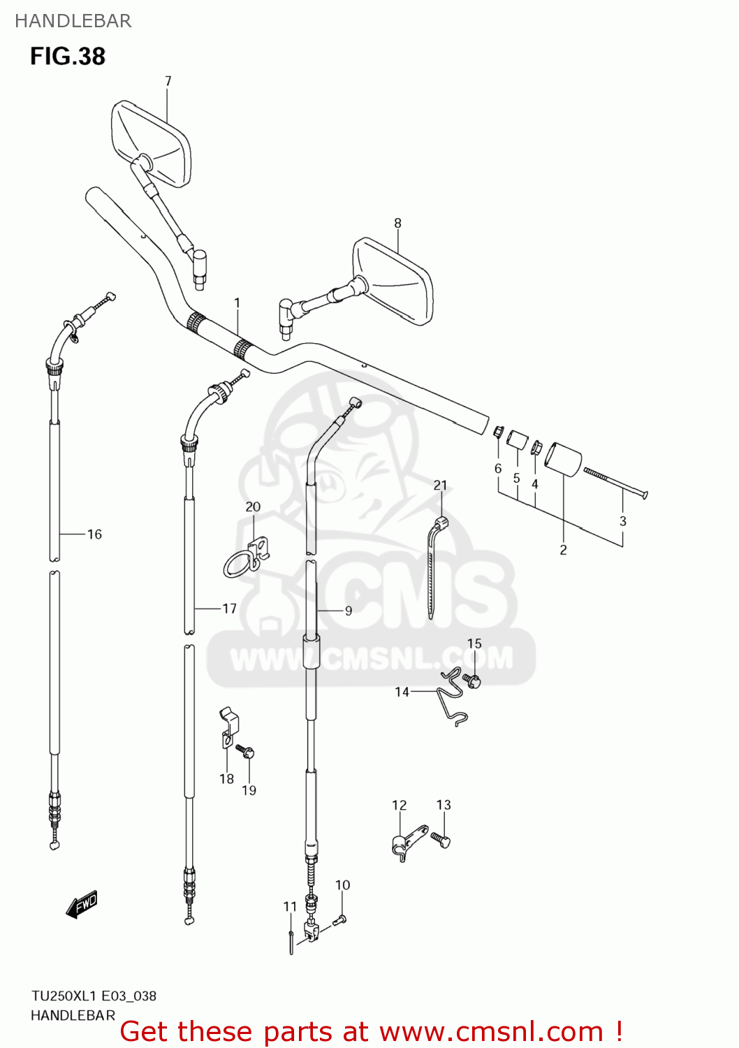 HANDLEBAR TU250X 2011 (L1) USA (E03)