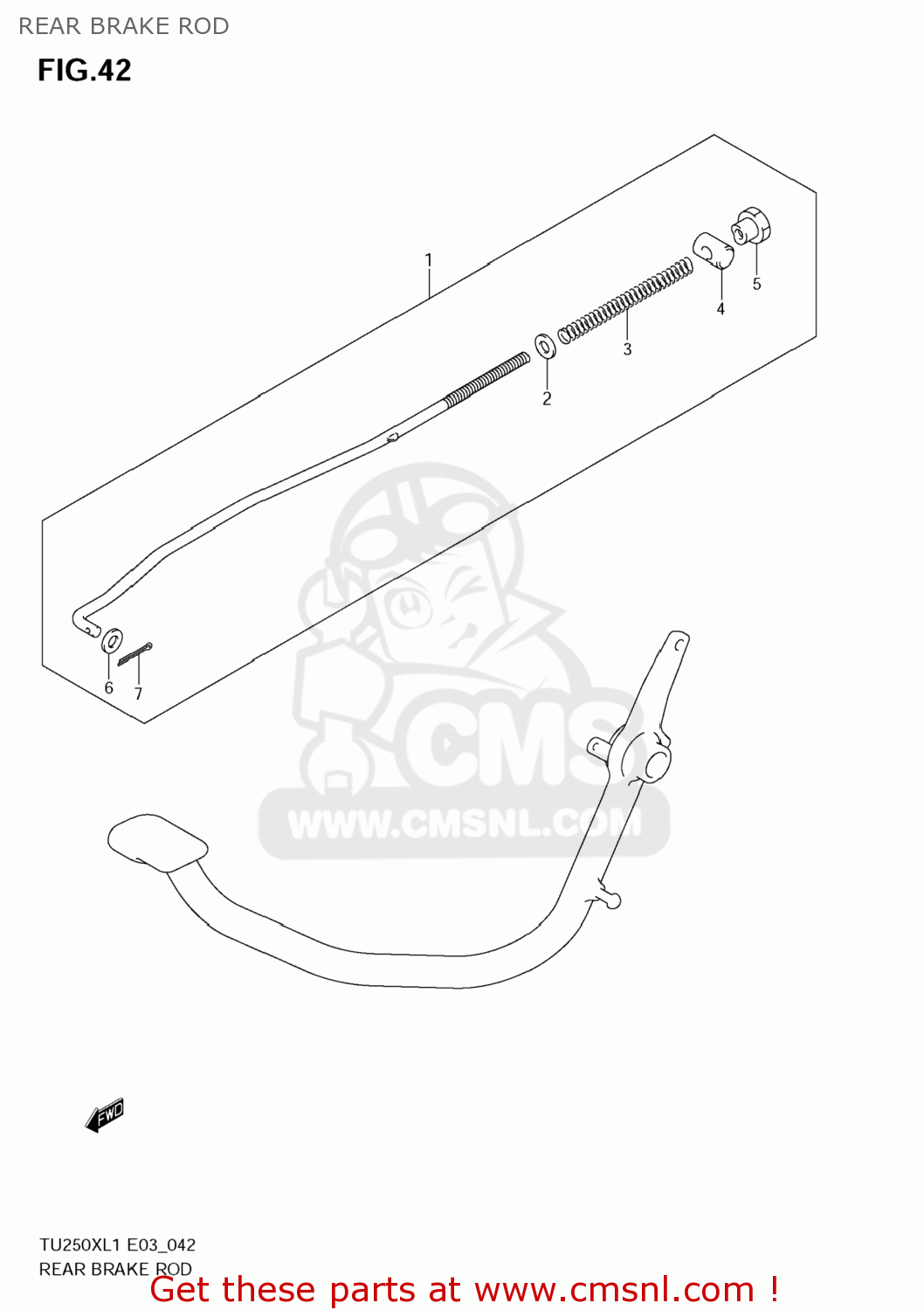 REAR BRAKE ROD TU250X 2011 (L1) USA (E03)
