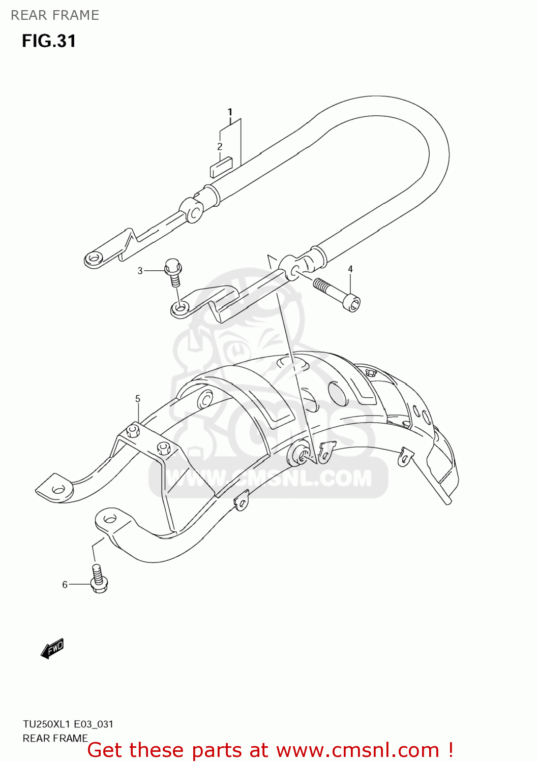 REAR FRAME TU250X 2011 (L1) USA (E03)