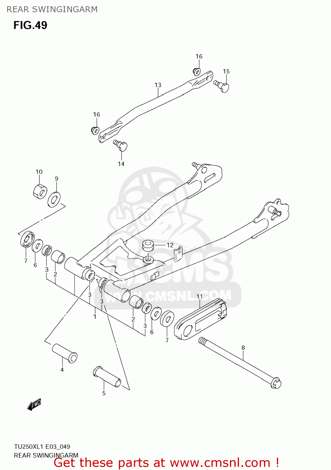 REAR SWINGINGARM TU250X 2011 (L1) USA (E03)