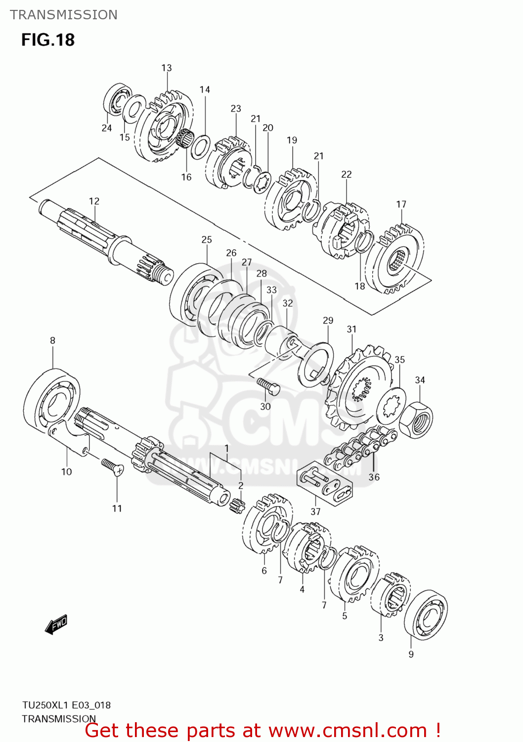 TRANSMISSION TU250X 2011 (L1) USA (E03)