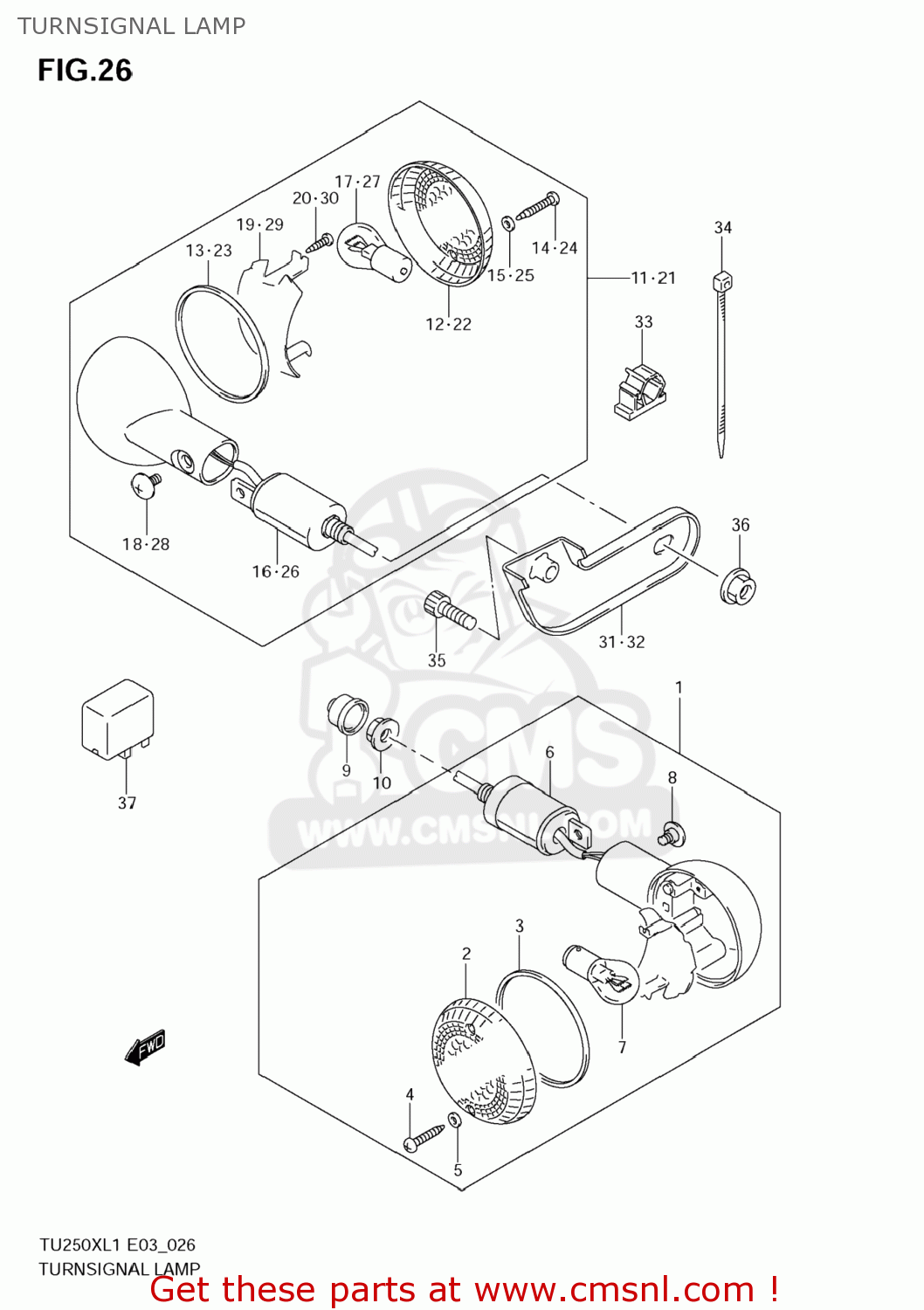 TURNSIGNAL LAMP TU250X 2011 (L1) USA (E03)