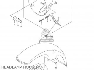 HEADLAMP HOUSING - TU250X 2011 (L1) USA (E03)