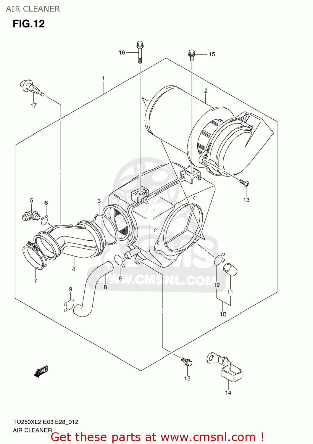 AIR CLEANER TU250X 2012 (L2) USA (E03)