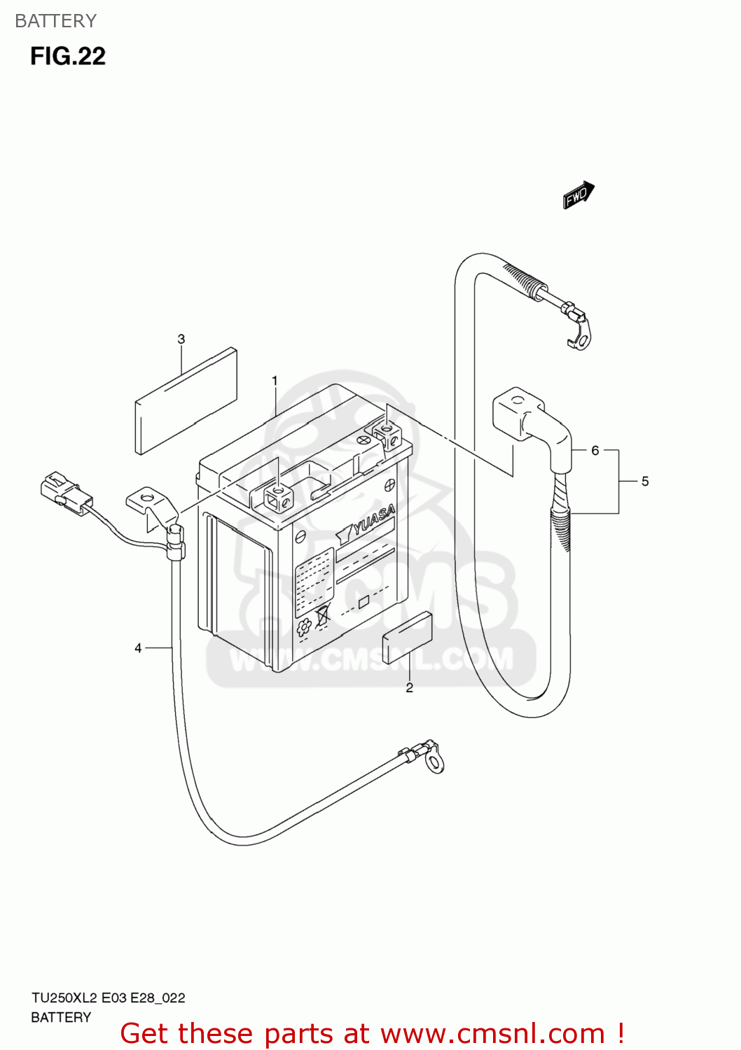 BATTERY TU250X 2012 (L2) USA (E03)