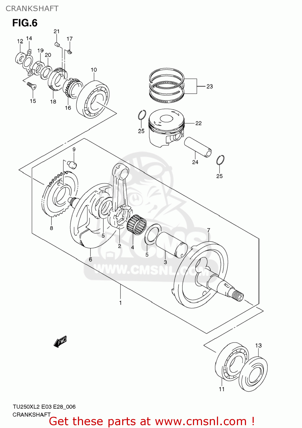 CRANKSHAFT TU250X 2012 (L2) USA (E03)
