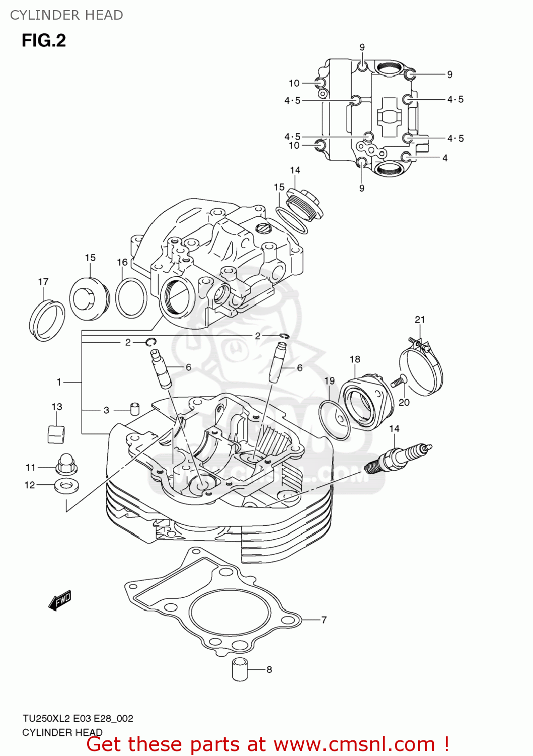 CYLINDER HEAD TU250X 2012 (L2) USA (E03)