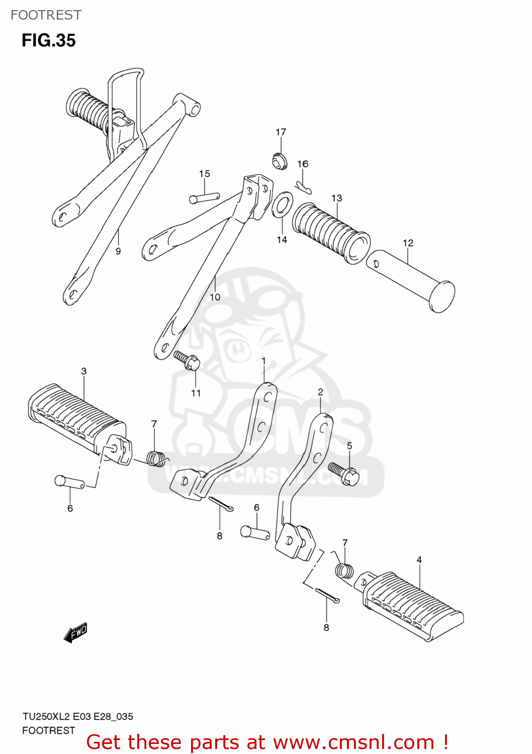 FOOTREST TU250X 2012 (L2) USA (E03)