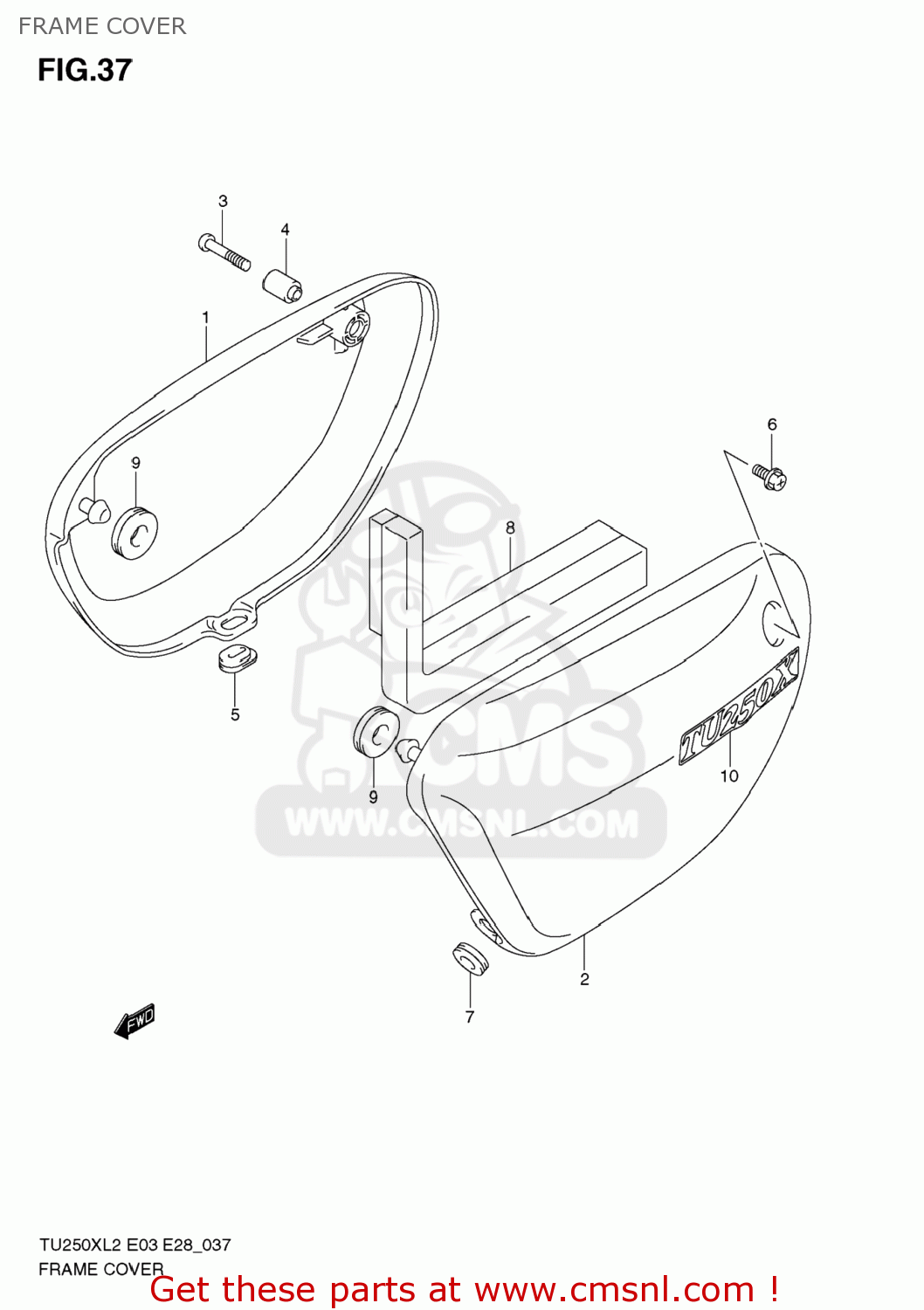 FRAME COVER TU250X 2012 (L2) USA (E03)