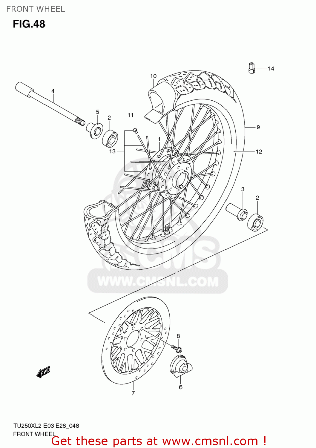 FRONT WHEEL TU250X 2012 (L2) USA (E03)