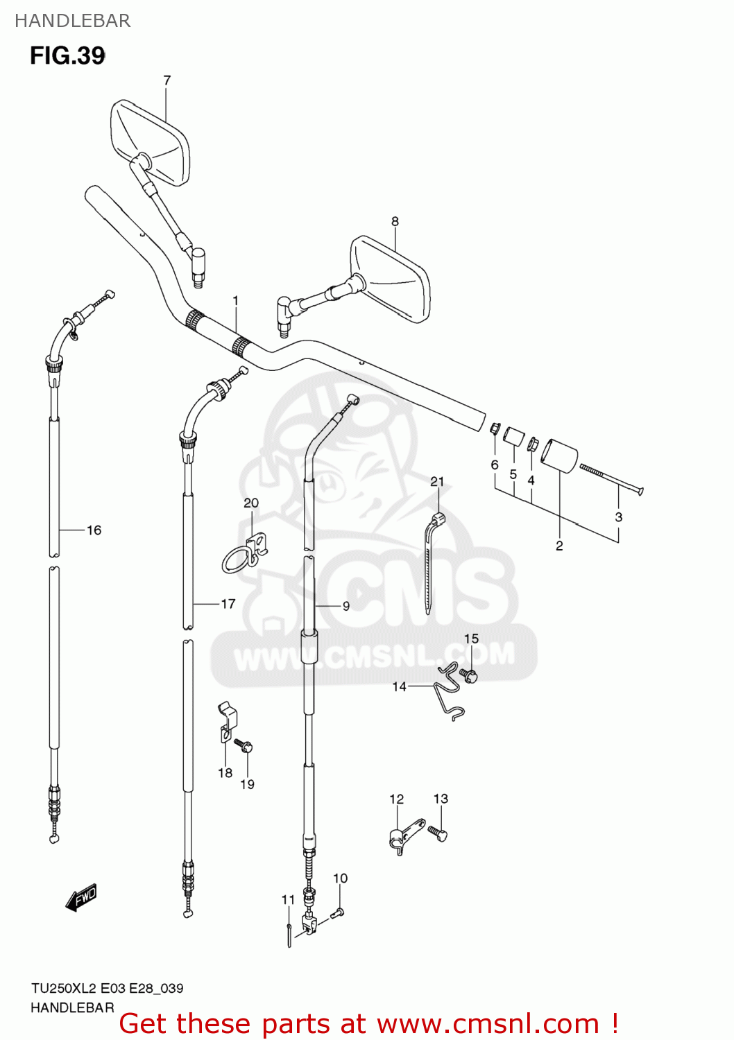 HANDLEBAR TU250X 2012 (L2) USA (E03)