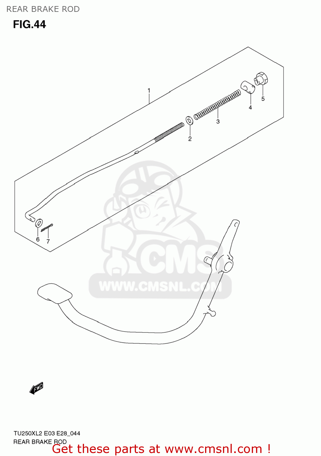REAR BRAKE ROD TU250X 2012 (L2) USA (E03)