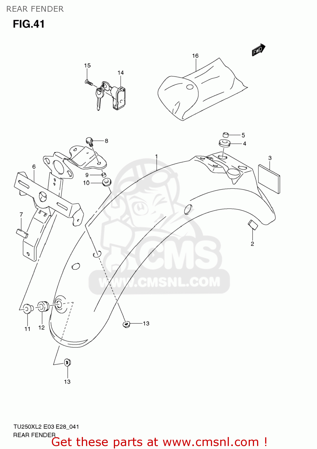 REAR FENDER TU250X 2012 (L2) USA (E03)