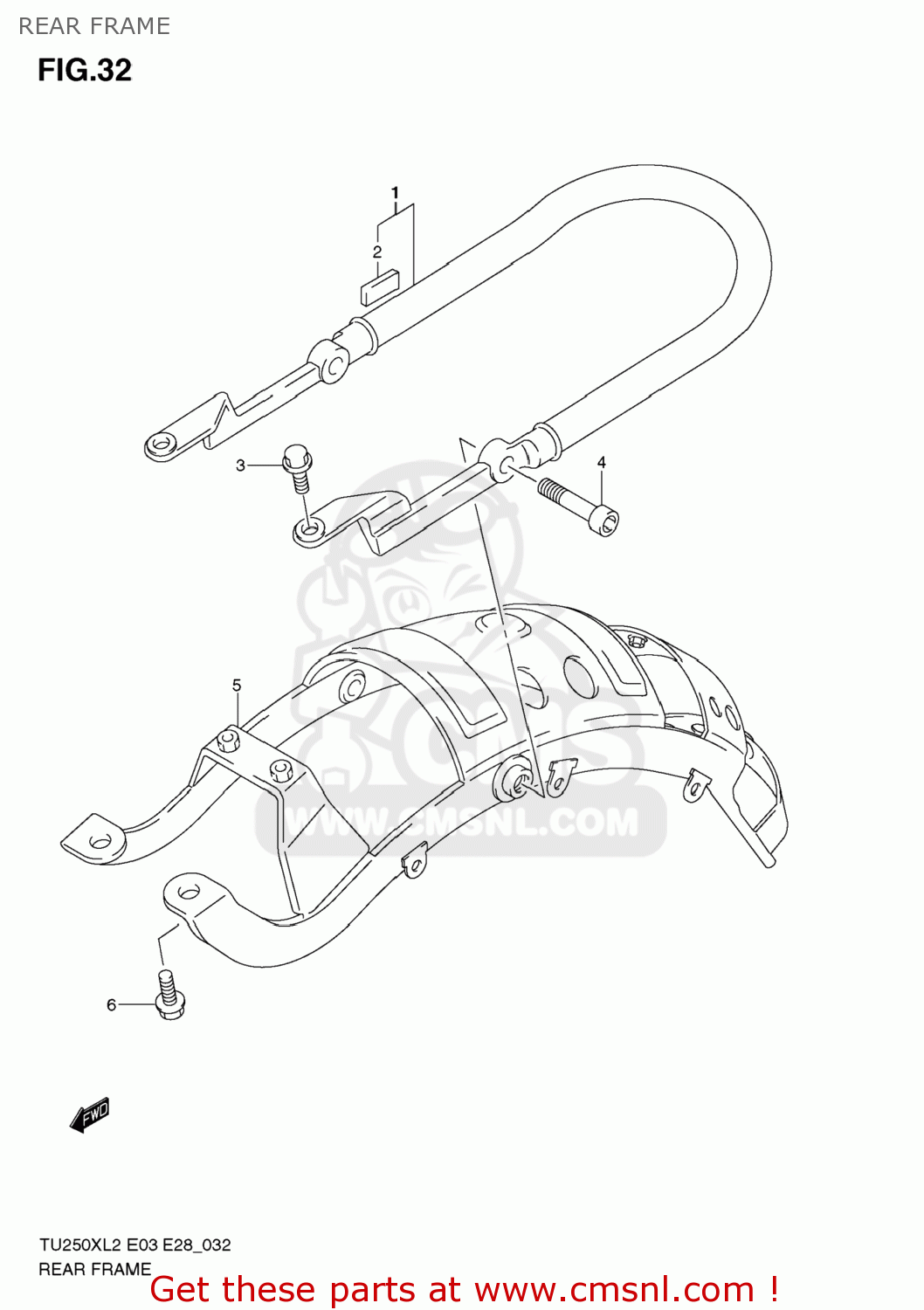 REAR FRAME TU250X 2012 (L2) USA (E03)