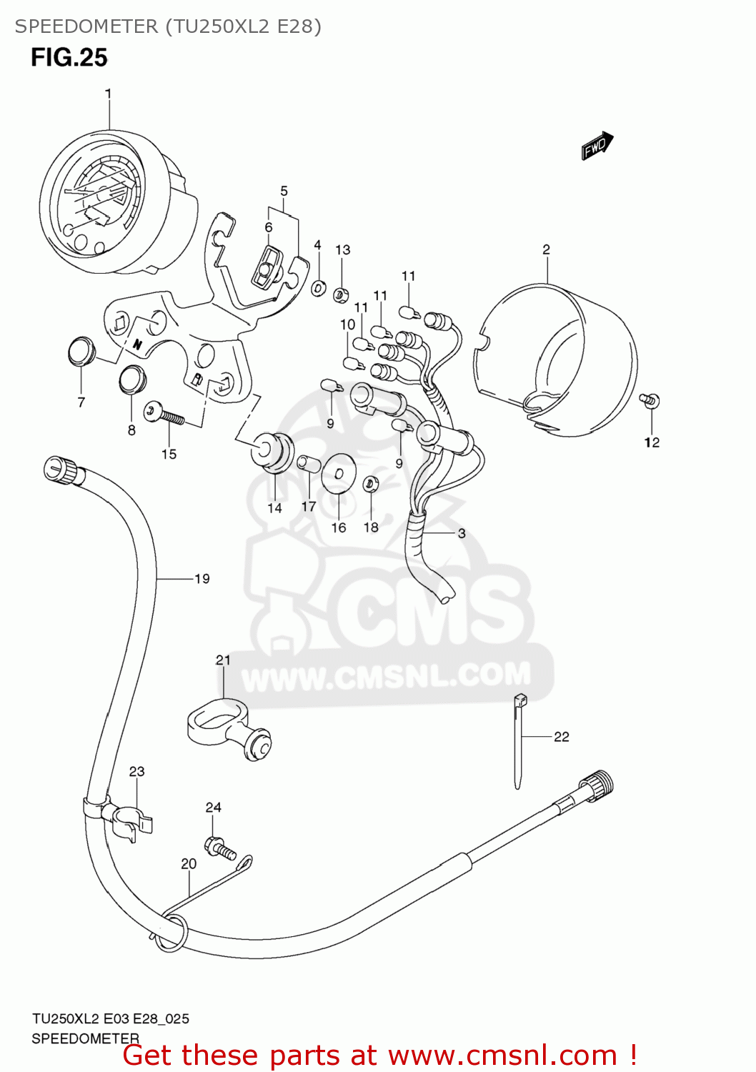 SPEEDOMETER (TU250XL2 E28) TU250X 2012 (L2) USA (E03)