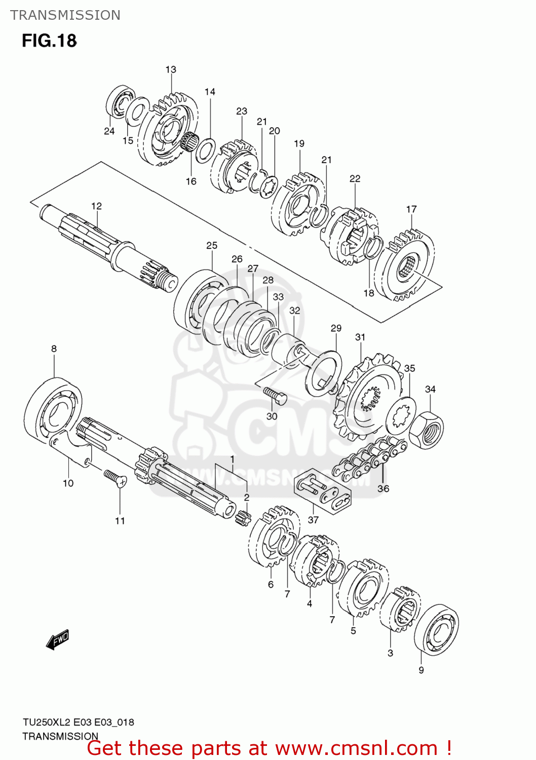 TRANSMISSION TU250X 2012 (L2) USA (E03)