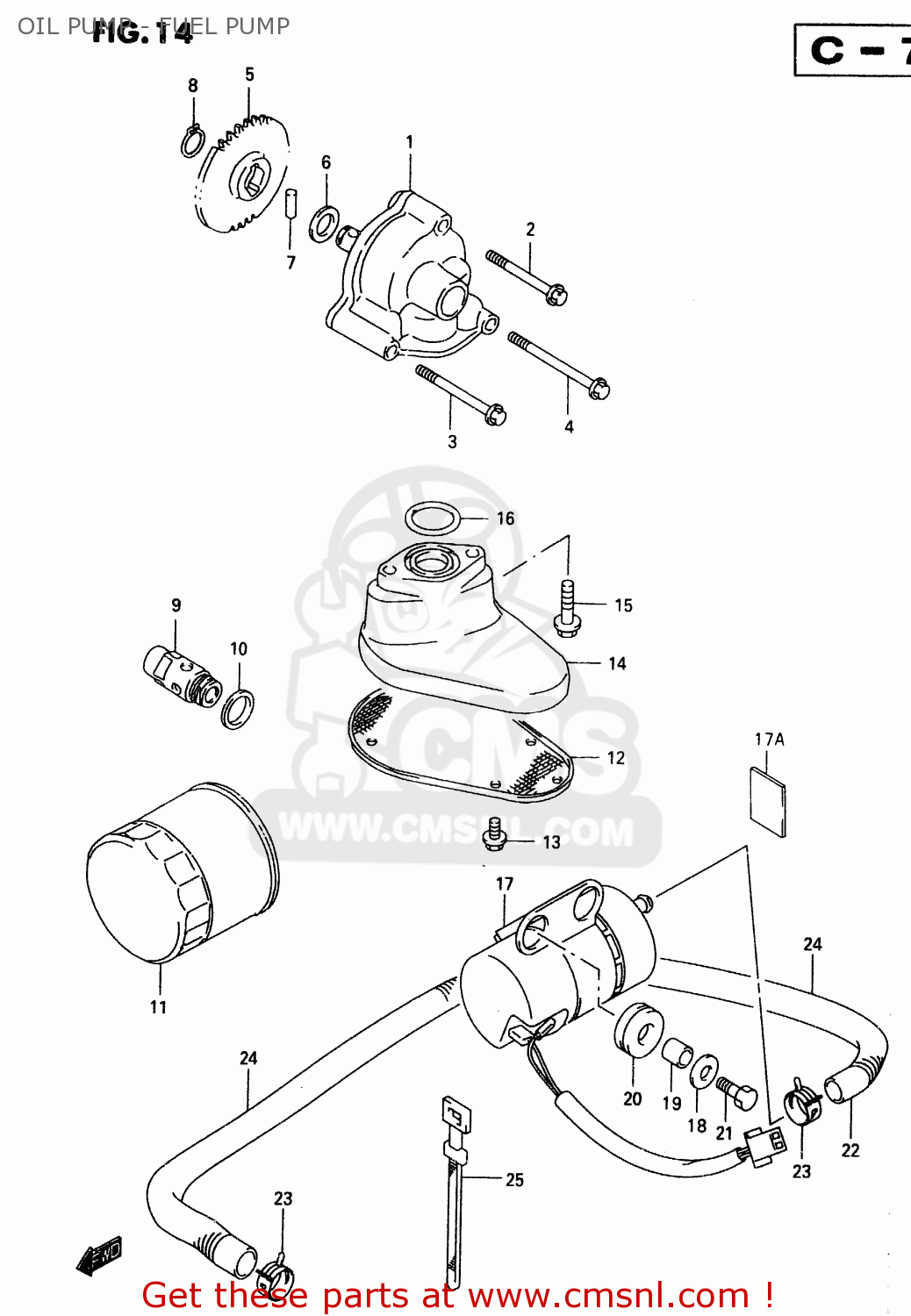 OIL PUMP - FUEL PUMP VL1500 1998 (W) (E02 E04 E17 E18 E22 E24 E25 E34)