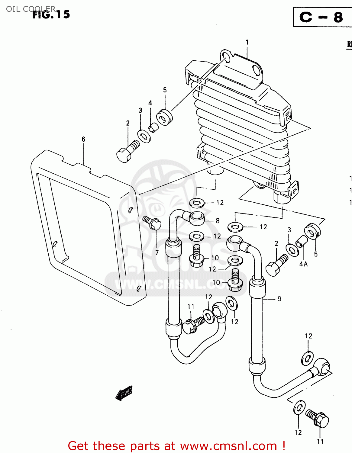 OIL COOLER VL1500 1998 (W) (E02 E04 E17 E18 E22 E24 E25 E34)