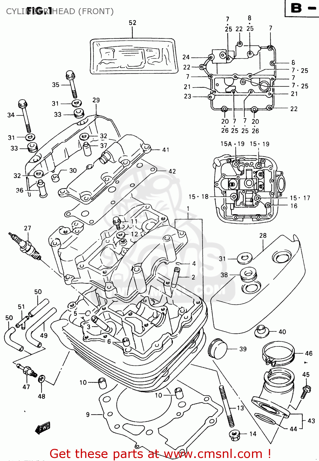 CYLINDER HEAD (FRONT) VL1500 1998 (W) (E02 E04 E17 E18 E22 E24 E25 E34)