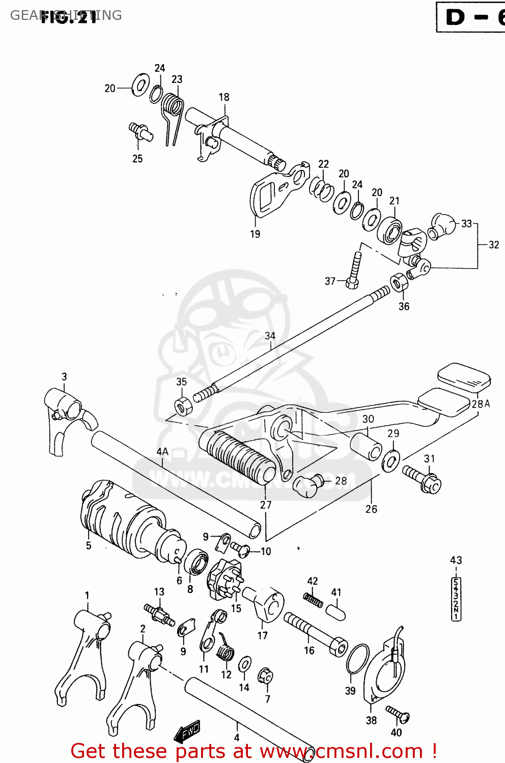 GEAR SHIFTING VL1500 1998 (W) (E02 E04 E17 E18 E22 E24 E25 E34)