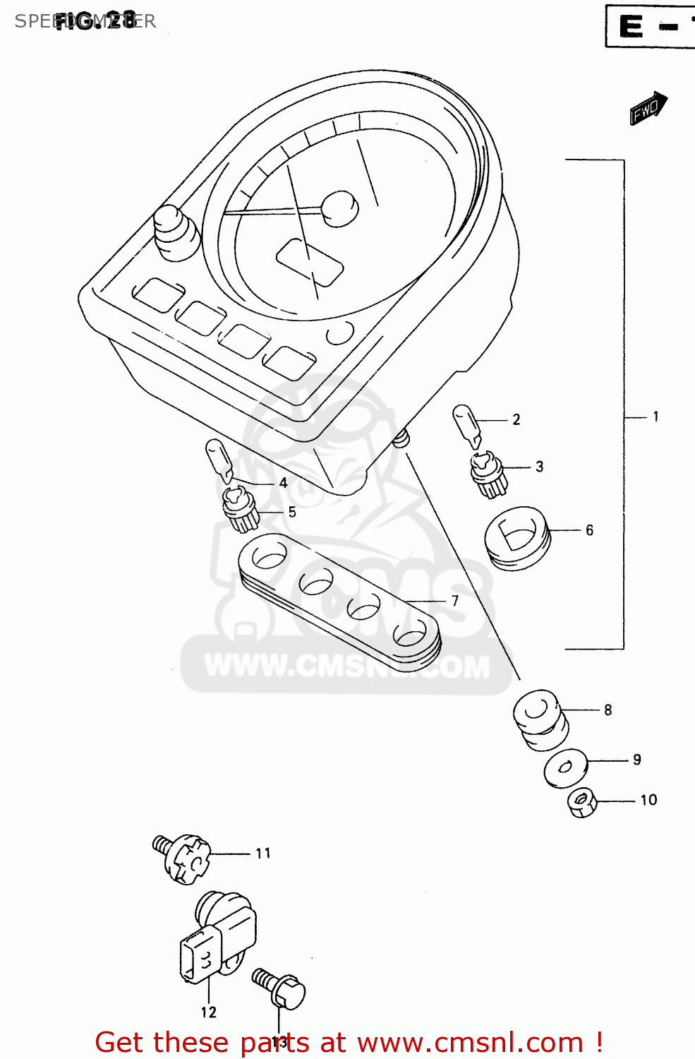 SPEEDOMETER VL1500 1998 (W) (E02 E04 E17 E18 E22 E24 E25 E34)