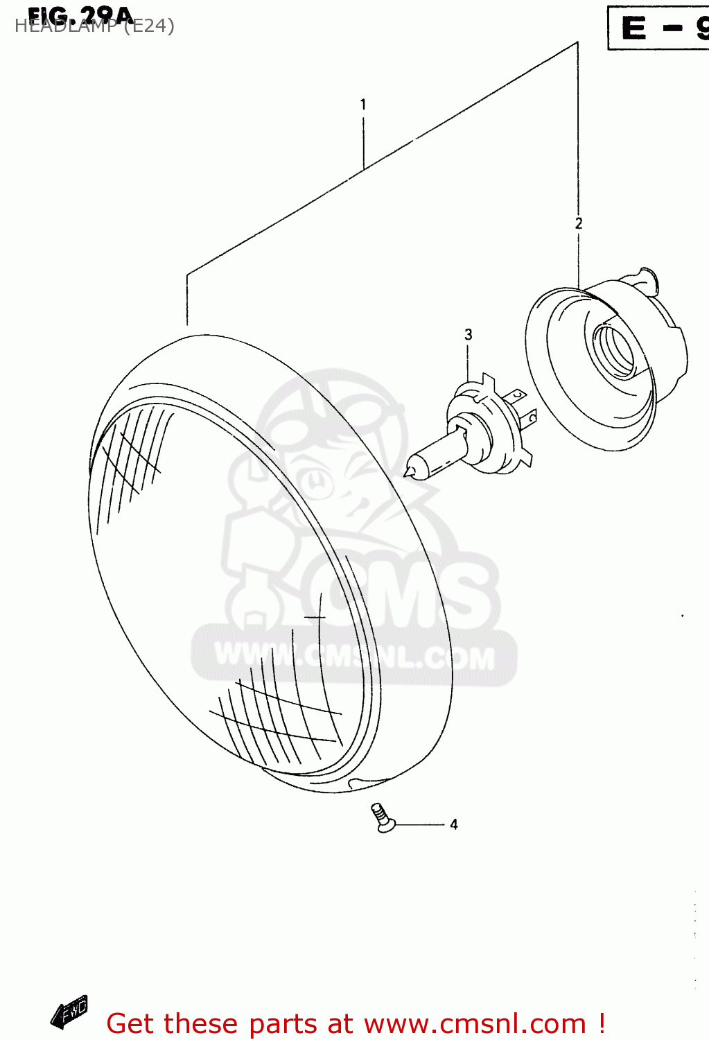 HEADLAMP (E24) VL1500 1998 (W) (E02 E04 E17 E18 E22 E24 E25 E34)