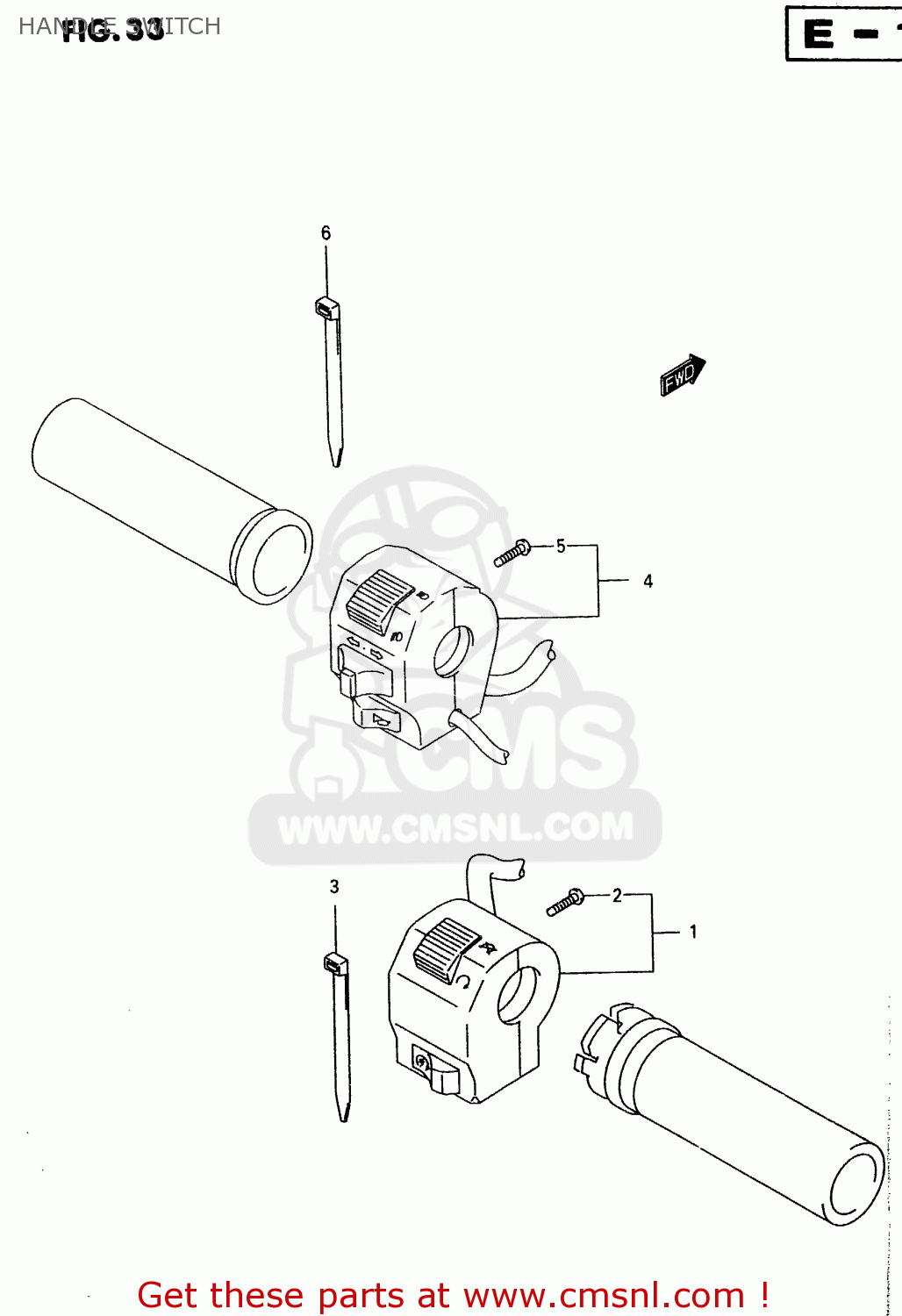 HANDLE SWITCH VL1500 1998 (W) (E02 E04 E17 E18 E22 E24 E25 E34)