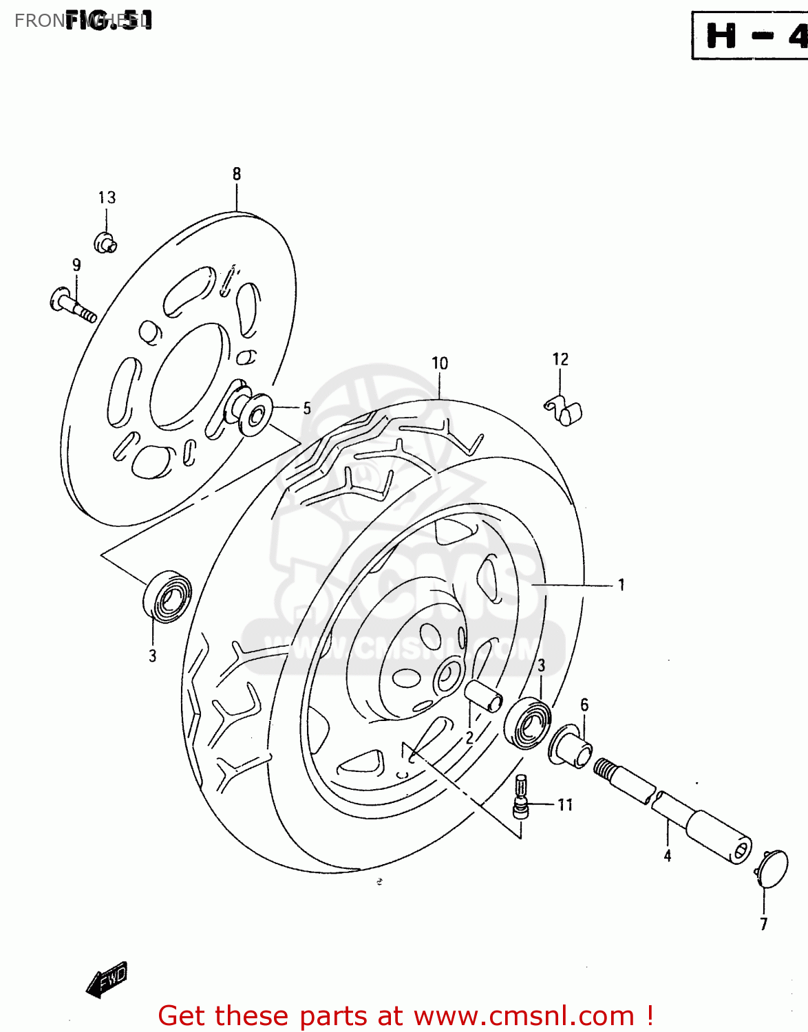 FRONT WHEEL VL1500 1998 (W) (E02 E04 E17 E18 E22 E24 E25 E34)