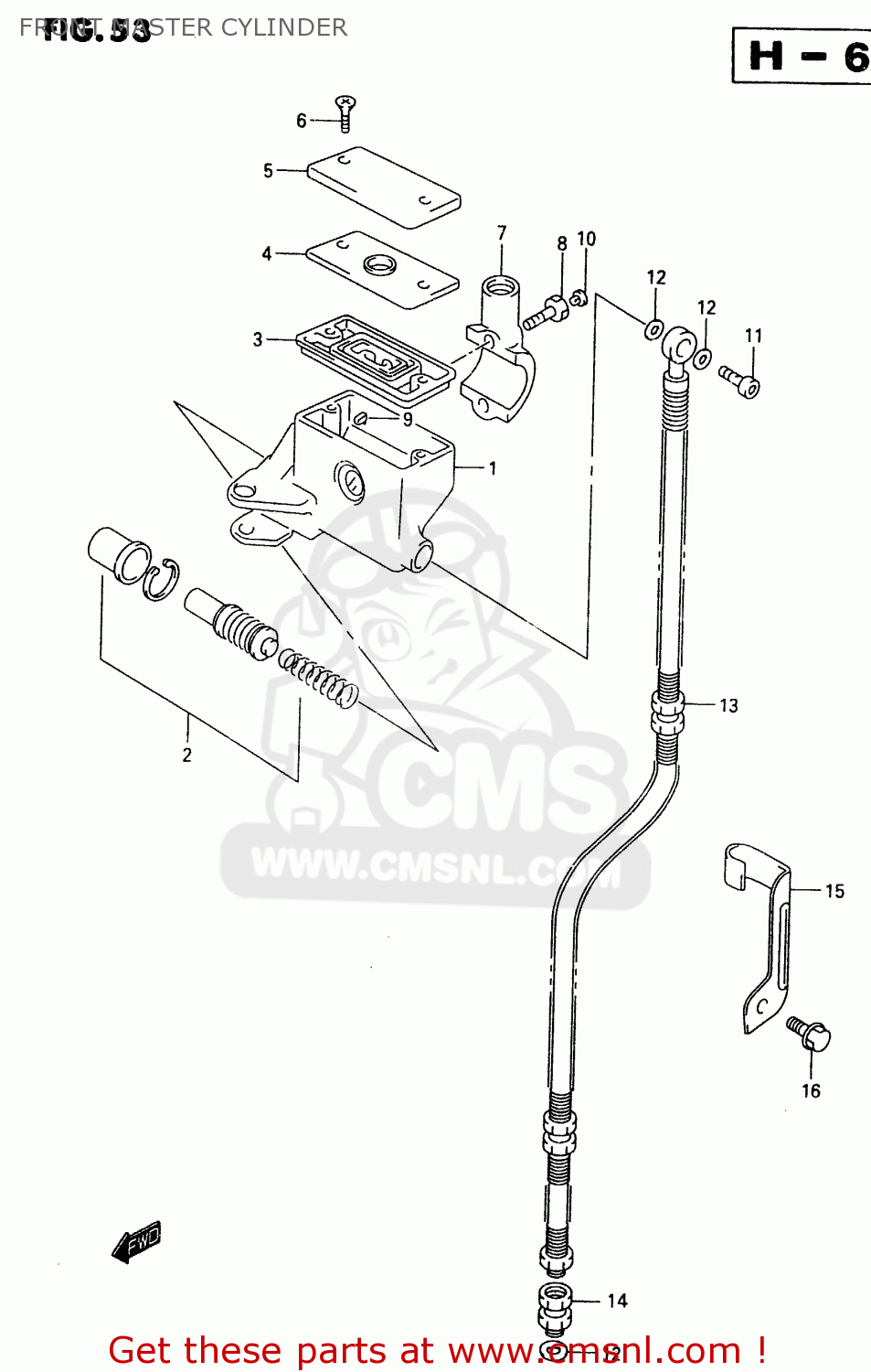 FRONT MASTER CYLINDER VL1500 1998 (W) (E02 E04 E17 E18 E22 E24 E25 E34)