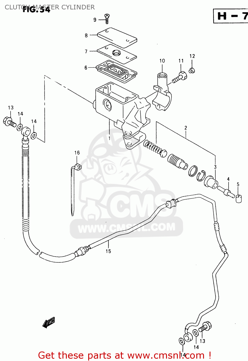 CLUTCH MASTER CYLINDER VL1500 1998 (W) (E02 E04 E17 E18 E22 E24 E25 E34)