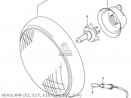 HEADLAMP (E2, E17, E18, E22, E25, E34) - VL1500 1998 (W) (E02 E04 E17 E18 E22 E24 E25 E34)
