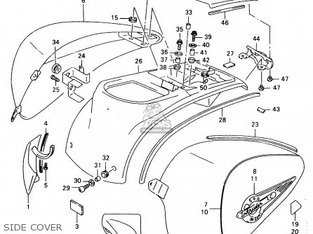 SIDE COVER - VL1500 1998 (W) (E02 E04 E17 E18 E22 E24 E25 E34)