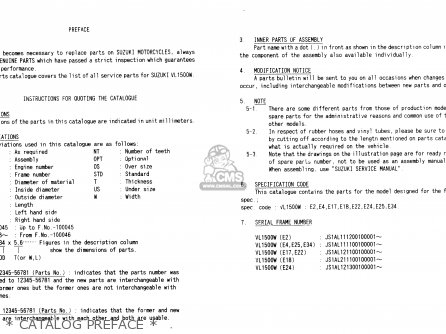 * CATALOG PREFACE * - VL1500 1998 (W) (E02 E04 E17 E18 E22 E24 E25 E34)