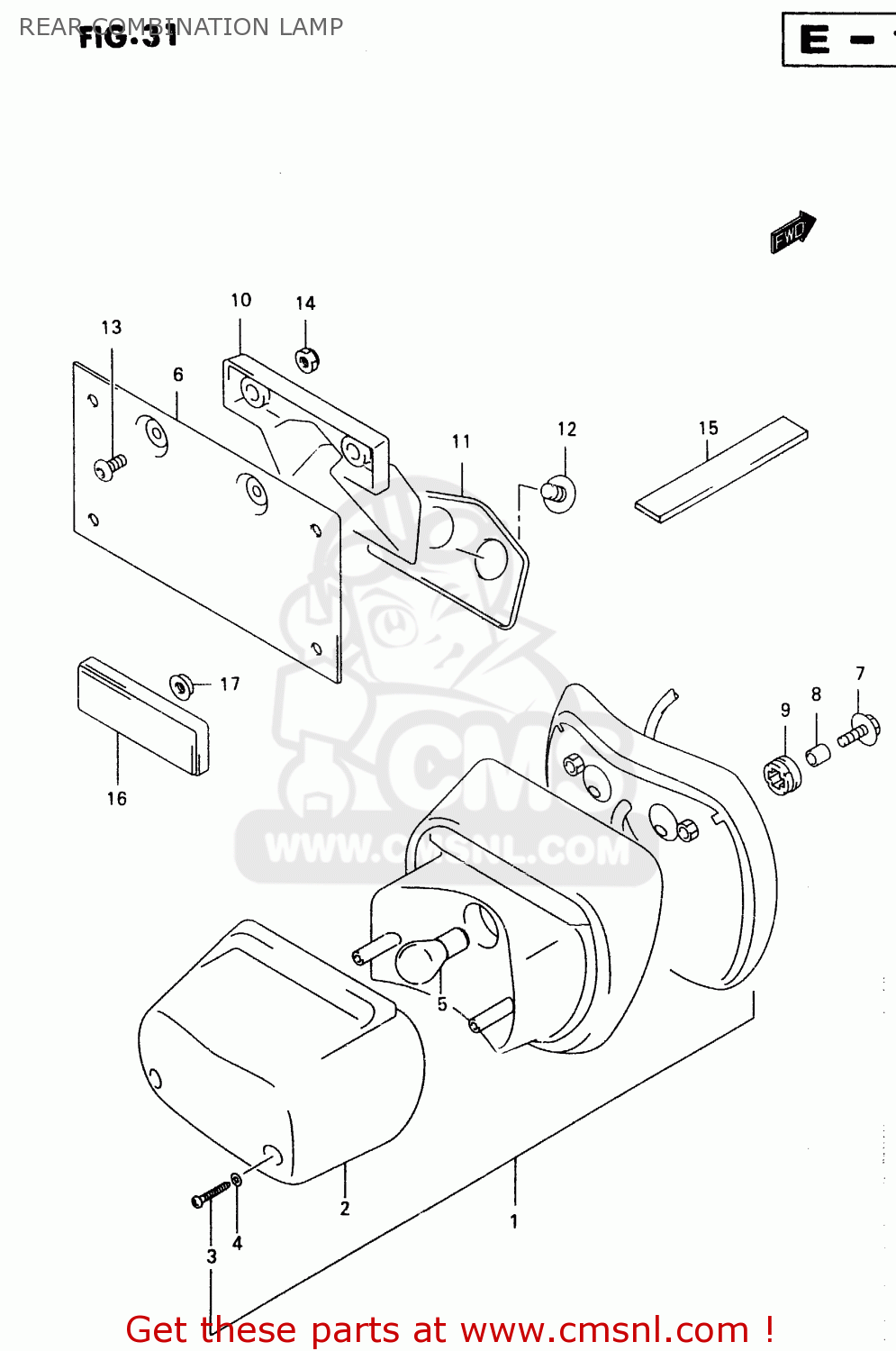 REAR COMBINATION LAMP VL1500 1999 (X)