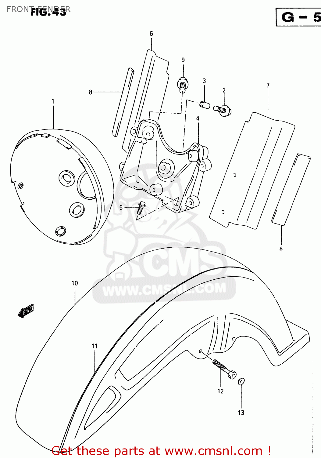 FRONT FENDER VL1500 1999 (X)