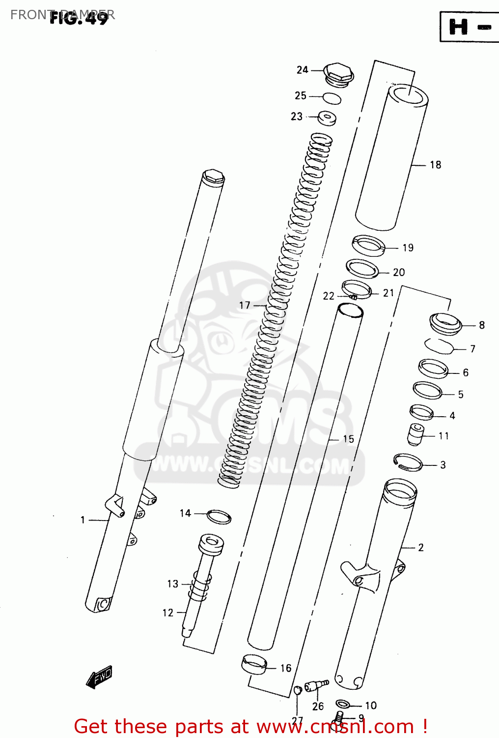 FRONT DAMPER VL1500 1999 (X)