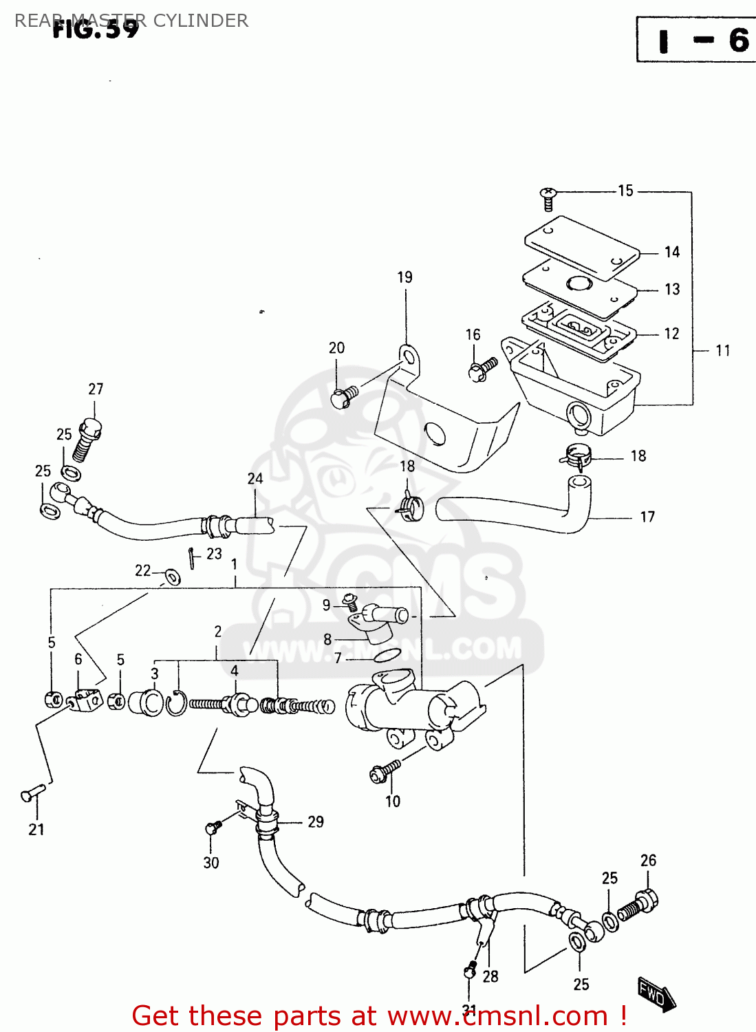 REAR MASTER CYLINDER VL1500 1999 (X)