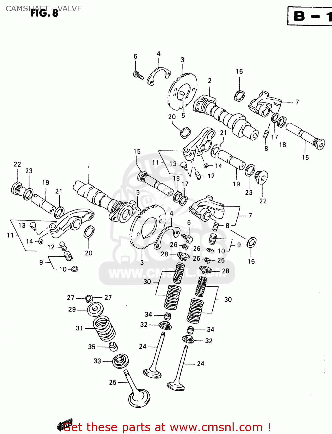 CAMSHAFT - VALVE VL1500 1999 (X)