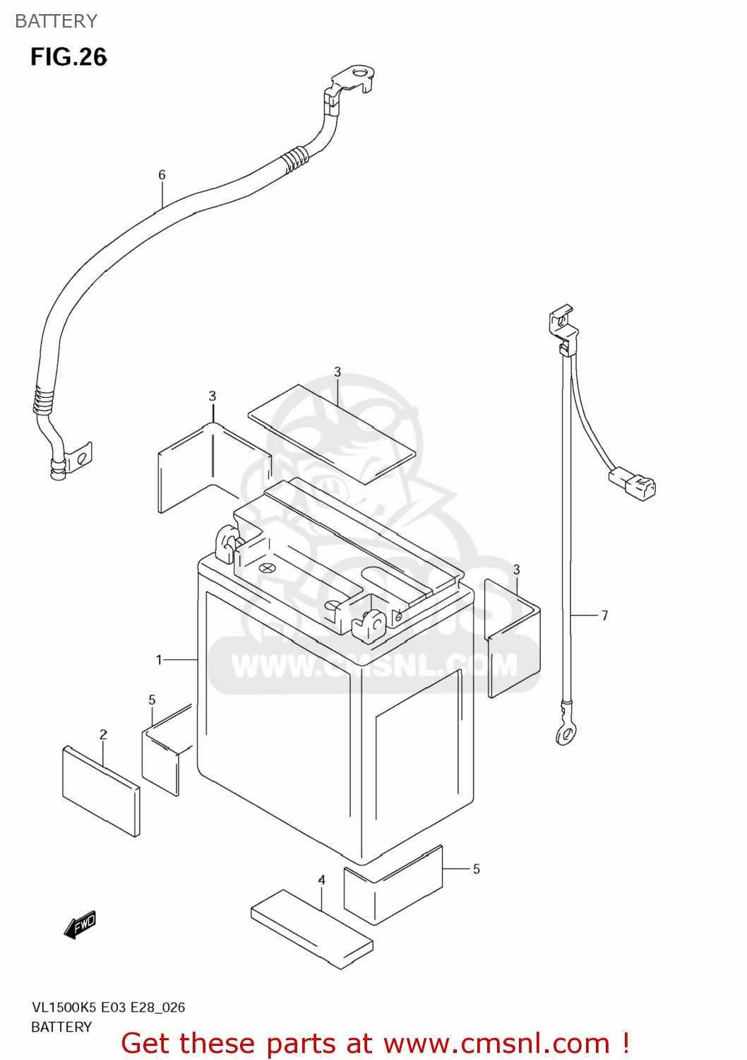 BATTERY VL1500 BOULEVARD C90 2005 (K5) USA (E03)